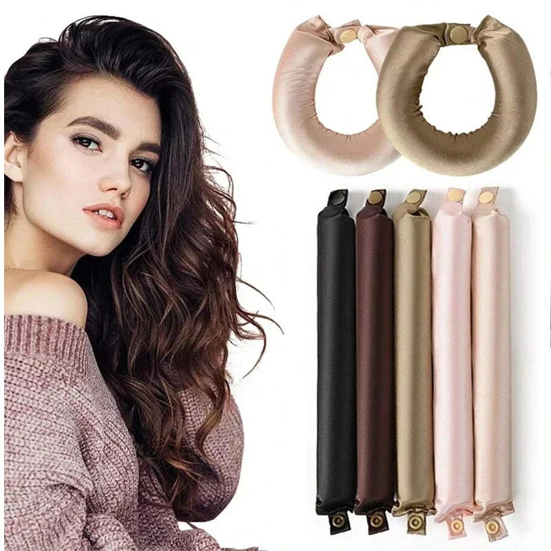 Bigoudis Sans Chaleur Bandeau Satiné Tige à Friser Sans Chaleur Boucles de Soie Bigoudis Paresseux Rouleaux à Cheveux Doux à Dormir Outils de Coiffage