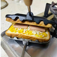 Rectangular Double-Sided Sandwich Baking Pan, Dual-Color, Aluminum Alloy, Non-stick, Stovetop Toast Maker, Kitchen Cookware