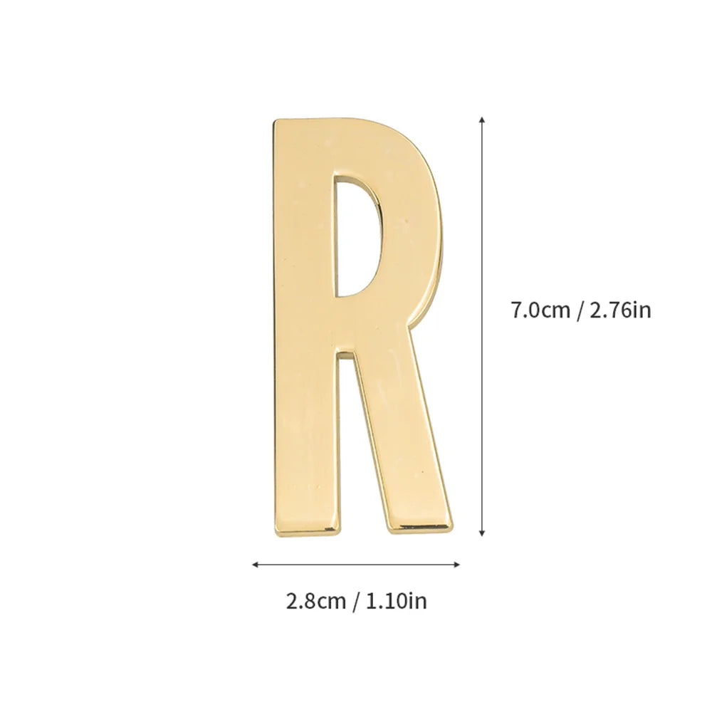 1 pièce en métal auto-adhésive Numéro de maison, lettres de l'alphabet anglais pour plaque de porte d'appartement, autocollants de numéro de boîte aux lettres de table 7*3cm