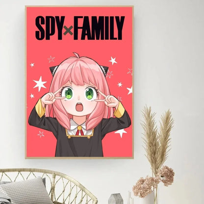 Lienzo clásico retro, anime "Spy X Family", póster impreso en HD, pintura decorativa para el hogar, sala de estar, dormitorio