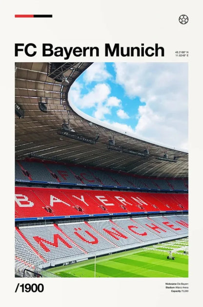 Famous Stadium Football Poster Football Fans Wall Art Decor Canvas Painting Stadium Minimalist Prints Aesthetic Wall Decoration