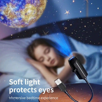 USB LED Star Galaxy Projector Lamp | Moon Earth Night Light for Bedroom Wall Decor