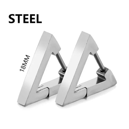 Gothic Hoop Earrings for Men and Women | Stainless Steel Clip-On Ear Cuffs