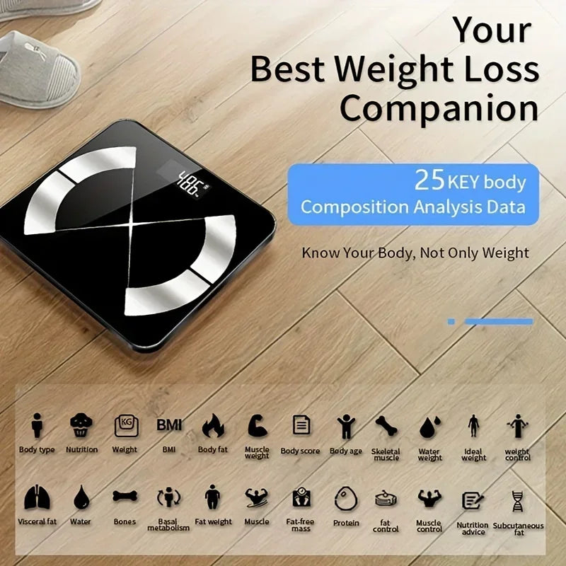 Smart Digital Scale – USB Rechargeable with LED Display and Bluetooth Connectivity