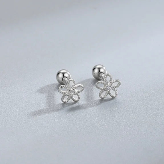 Heart Stud Earrings | Screw Back Cartilage Earrings for Women