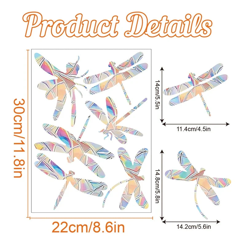 Rainbow Suncatcher Window Stickers | PVC Cat Butterfly Prism Glass Decal