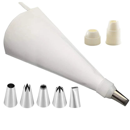 Silicone Piping Bag Set with 6 Nozzles | DIY Cake Decorating Kit