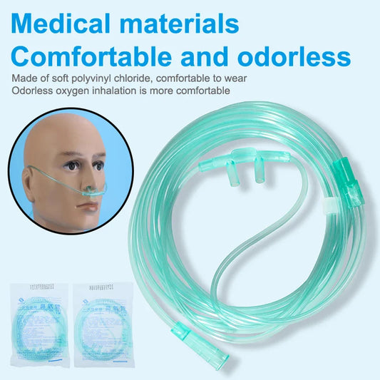 1.5m 3m 5m Nasal Cannula Oxygen Tube | Disposable Plastic Oxygen Tubing for Home and Hospital Use