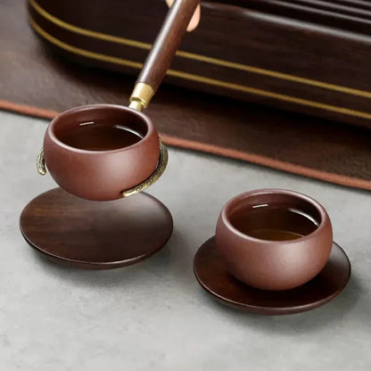 Sous-verre en ébène vintage, sous-verre en bois isolant pour tasse à thé, café, lait, fournitures de cuisine