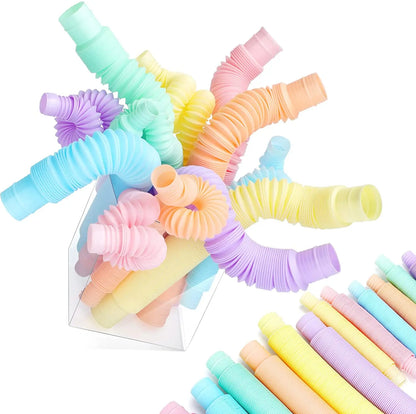 4 Pack Mini Sensory Pop Tubes | Fidget Toys for Stress Relief and ADHD Focus