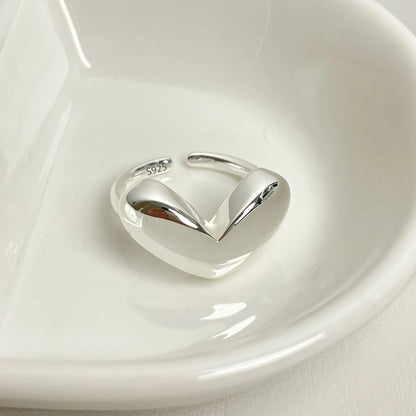925 Sterling Silver Frosting Geometry Ring | Textured Wide Band for Women
