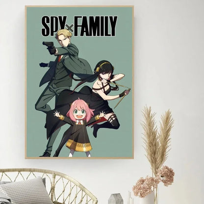 Lienzo clásico retro, anime "Spy X Family", póster impreso en HD, pintura decorativa para el hogar, sala de estar, dormitorio