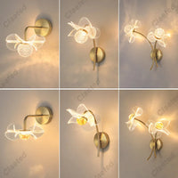 Flower Led Wall Lamps for Living Room Bedroom Bedside Sconce Light Modern Hallway Restaurant Background Decoration Lighting Deco