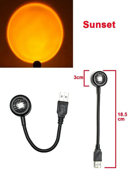 USB Sunset Light LED Rainbow Night Lamp | Photography Wall Atmosphere Decor