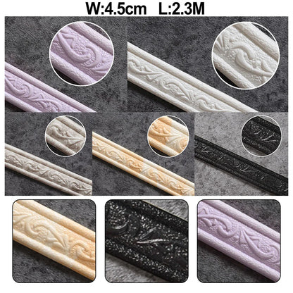 3D Decorative Foam Wall Trim | Self-Adhesive Skirting Border Strip