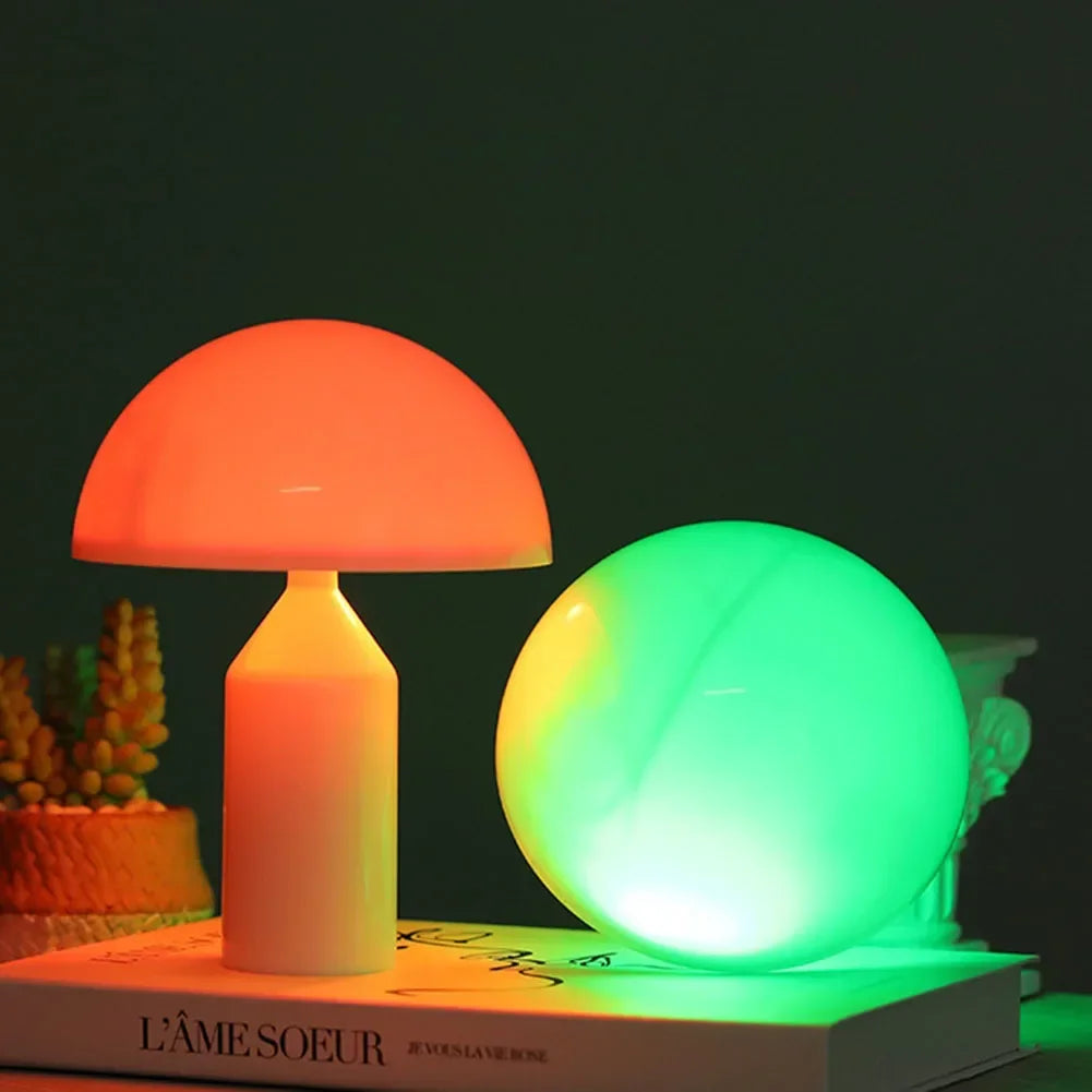 Mushroom LED Table Lamp with Touch Dimming | Rechargeable Bedside Night Light