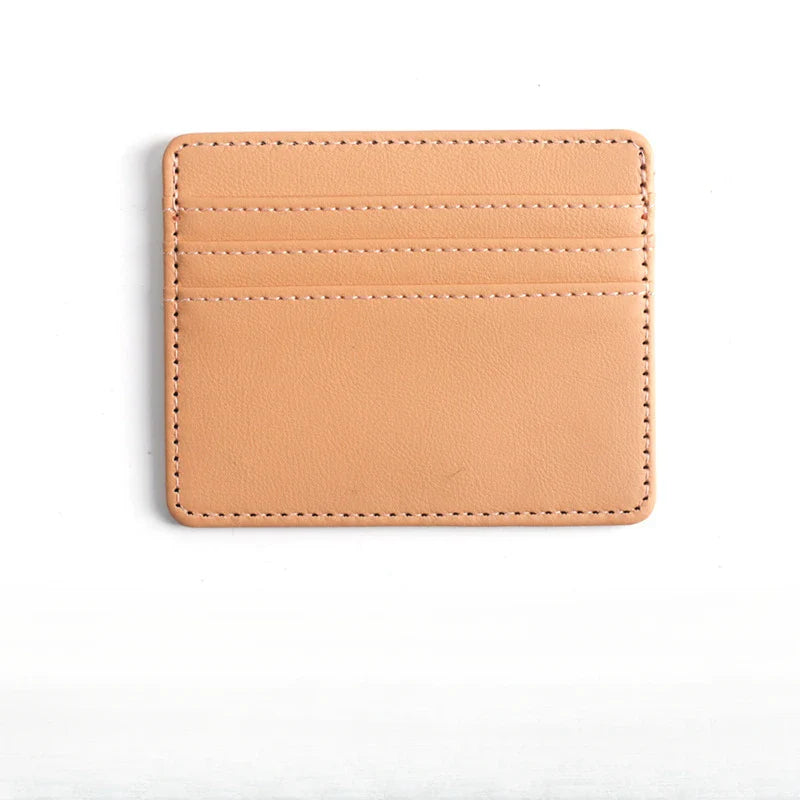 1Pc Pu Leather ID Card Holder | Candy Color Multi Slot Slim Card Case Wallet