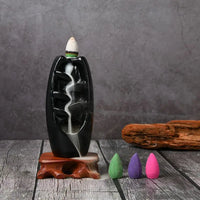 Incense burner, resin reflux incense burner, reflux aromatherapy incense burner stand, suitable for home reading room decoration