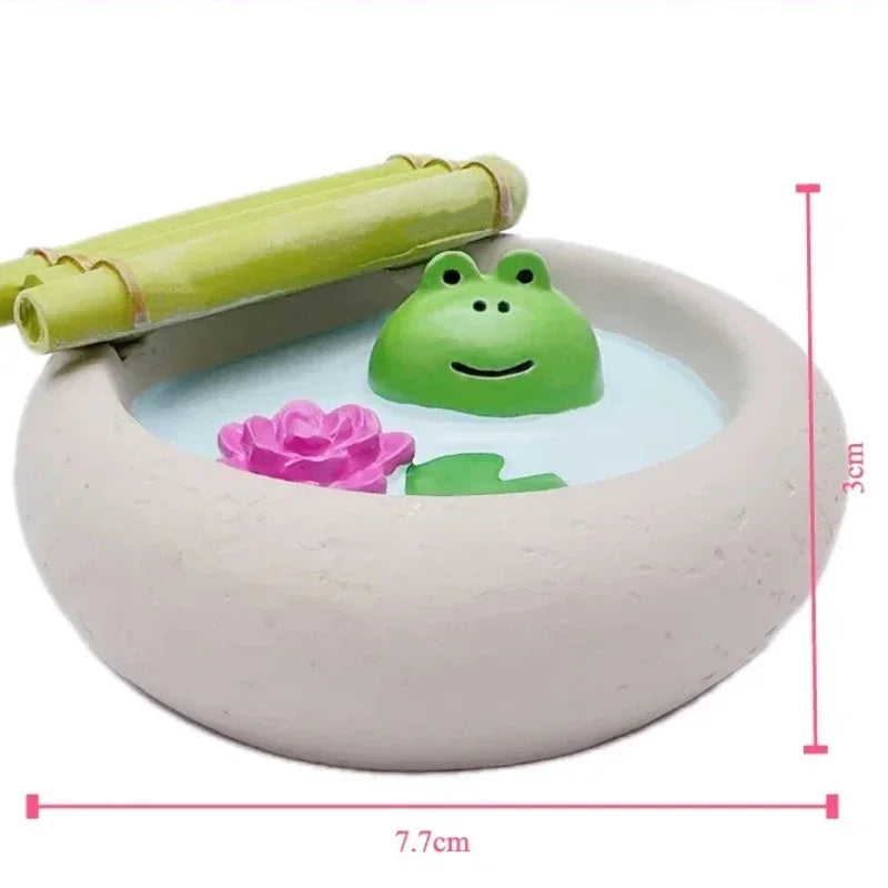 Artisanat de décoration en résine de chat, petite grenouille scène de pluie pour la décoration de bureau, ornements artisanaux, collection de jouets, cadeaux en gros Nouveauté 2024