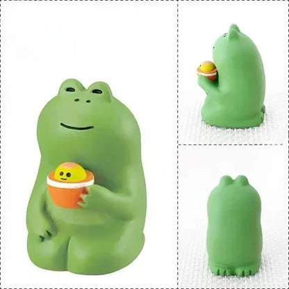 Artisanat de décoration en résine de chat, petite grenouille scène de pluie pour la décoration de bureau, ornements artisanaux, collection de jouets, cadeaux en gros Nouveauté 2024