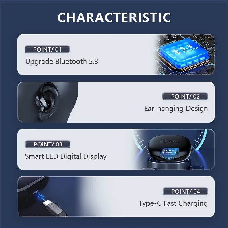 Lenovo Bluetooth V5.3 Wireless Headphones