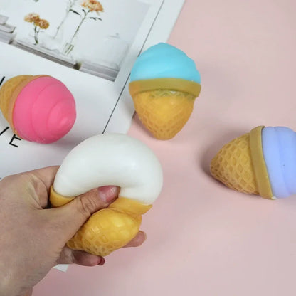 Stress Relief Ice Cream Squeeze Toy | Soft Fidget Ball for Anxiety