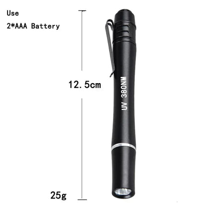 Mini UV Flashlight 365nm 380nm 395nm | Black Light Ultraviolet Lamp Torch