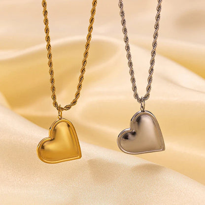 316L Stainless Steel Heart Necklace with Delicate Chain | Hypoallergenic Jewelry Gift for Women