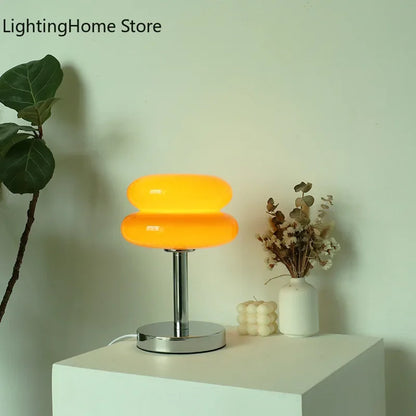 Ins Glass Stained Table Lamp Children's Lamp Bedroom Bedside Atmosphere Lamp Decoration Egg Tart Lamp Drop Shipping Dropshipping