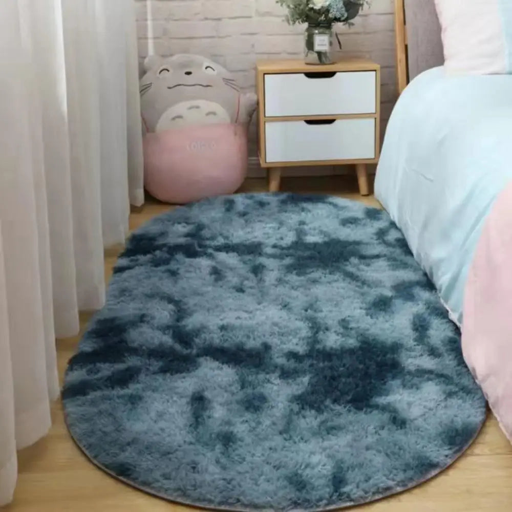 Alfombra suave de cabecera VIKAMA, alfombra ovalada para niñas para dormitorio, alfombra para sala de estar, alfombra cálida de invierno, felpudo, decoración del hogar