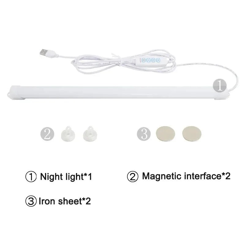 5V USB Under Cabinet LED Light | 3 Color Dimmable Magnetic Night Light