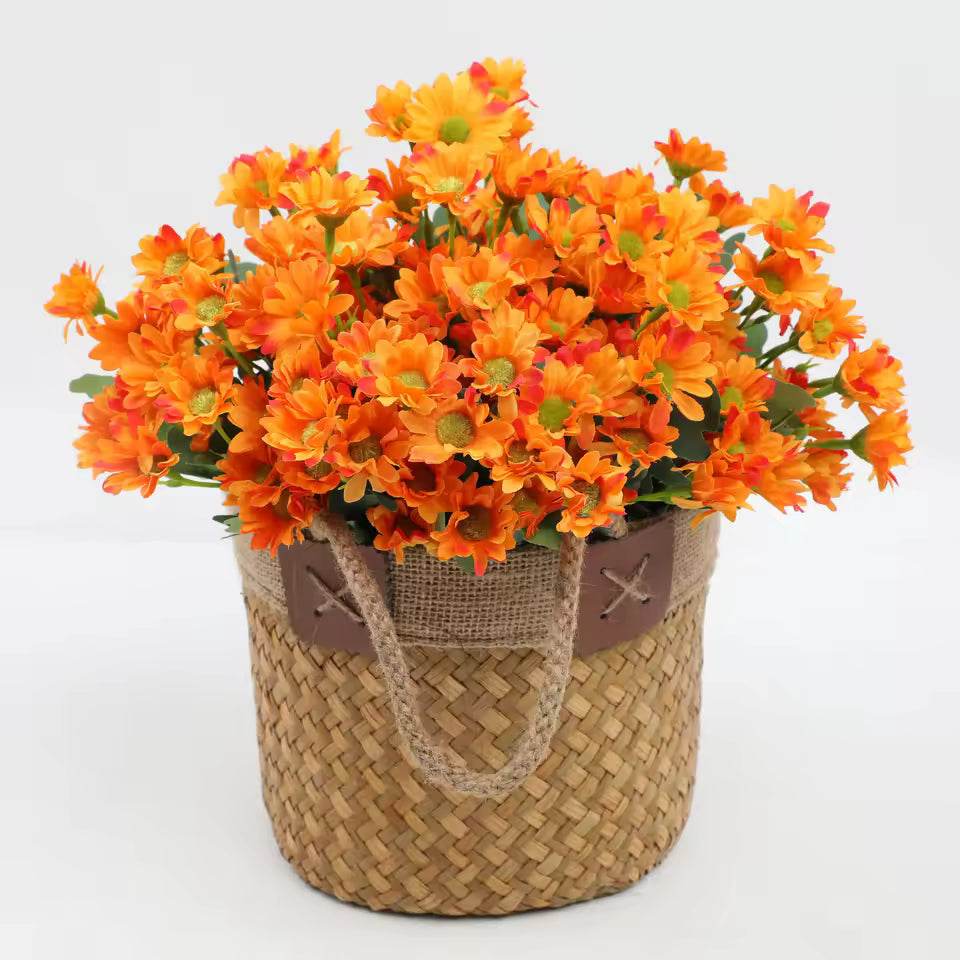 SunsetBloom Everlasting Outdoor Mums – Lifelike Artificial Flowers for Garden & Patio Decor