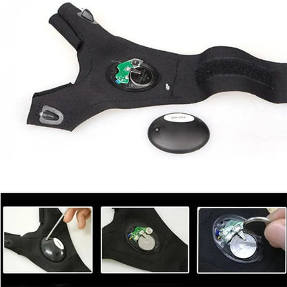 LED Flashlight Running Gloves – Waterproof Fingerless Gloves for Cycling & Hiking