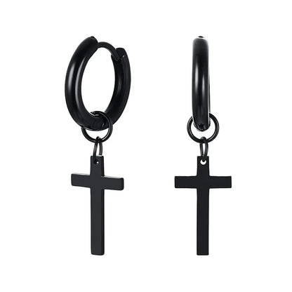 Stainless Steel Cross Earrings for Men | Religious Stud Earrings