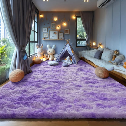 VIKAMA Alfombra Morada Sedosa de Ensueño Alfombra de Alta Gama para Sala de Estar Alfombra para Habitación de Niñas Alfombras de Noche Cálida Lavable Alfombra Decorativa para el Hogar