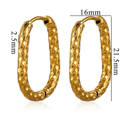 6pcs Stainless Steel Rectangular Textured Earrings Set | 18K PVD Gold Plated DIY Jewelry Parts