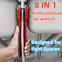 (8 in 1) Faucet and sink installer, multi-function wrench plumbing tool for toilet/sink/bathroom/kitchen plumbing, etc