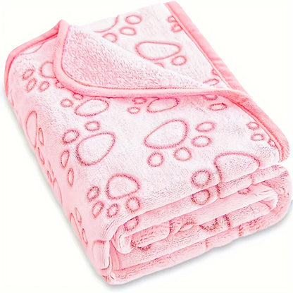 Ultra-Soft Paw Print Dog Blanket | Cozy Machine Washable Pet Bed Pad