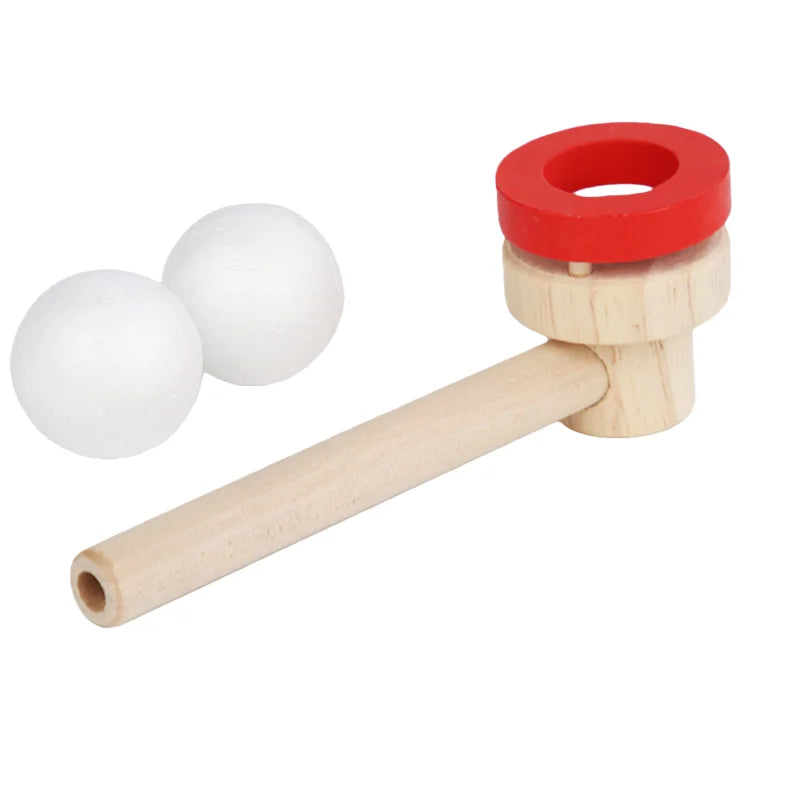 Wooden Balance Blowing Toys | Floating Blow Pipe Ball Game for Kids