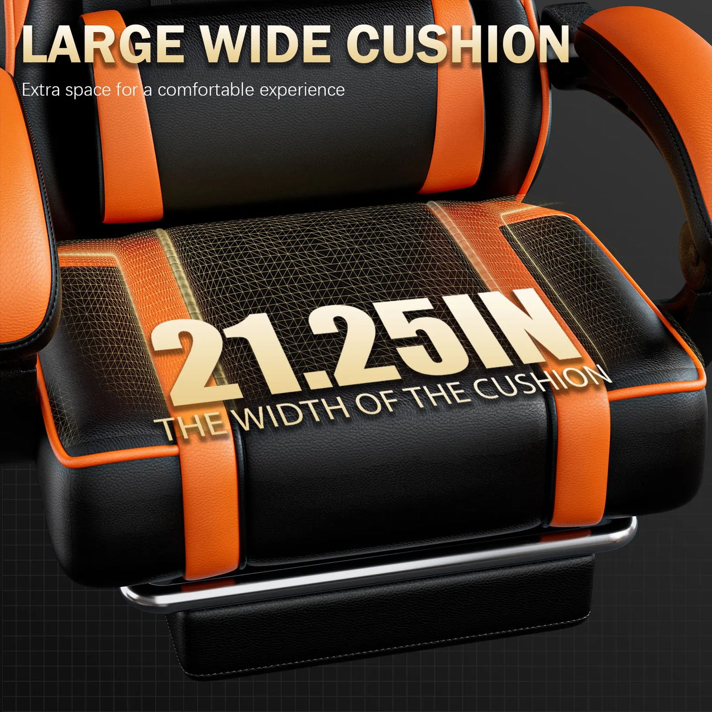 Gaming Chair with Footrest Reclining PU Leather Ergonomic Office Desk Chair