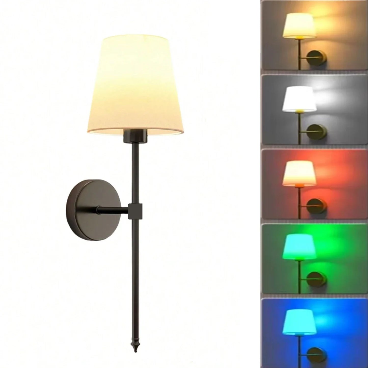 Wireless Rechargeable Wall Lamp Dimmable LED Battery Light with Remote Control