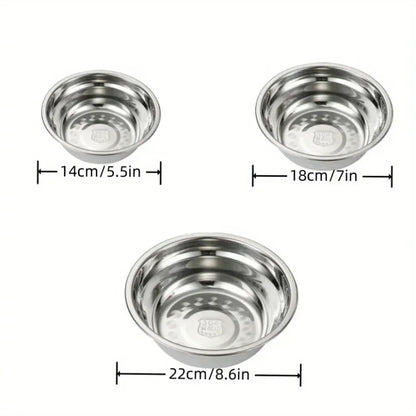 SUS304 stainless steel household deep noodle soup bowl, circular mixing bowl, salad bowl, steel bowl, rice mixing bowl