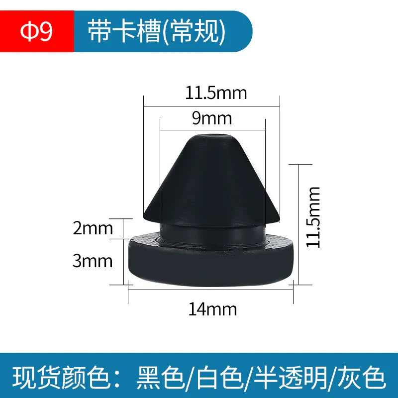 Bouchons en caoutchouc de silicone solide de 2 mm à 16 mm, couvercle de type T, joint à enclenchement, capuchons d'obturation, bouchon d'étanchéité