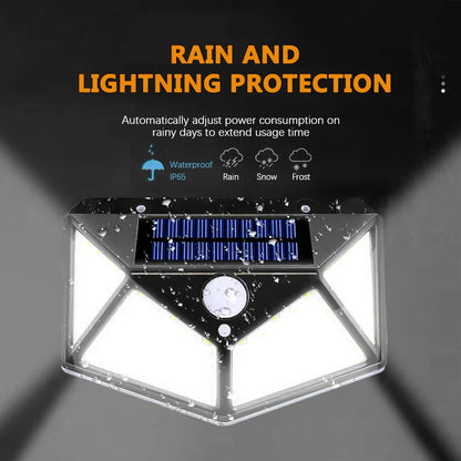 100 LED Solar Motion Sensor Light | Waterproof Outdoor Wall Lamp for Yard Security