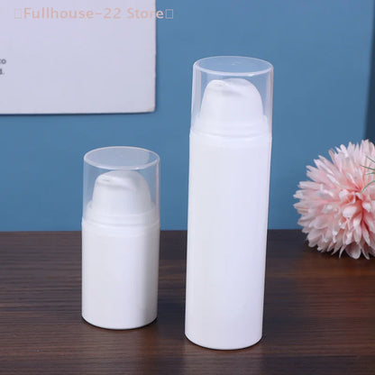 15ml 30ml 50ml Airless Pump Bottles | Refillable White Plastic Lotion Dispenser