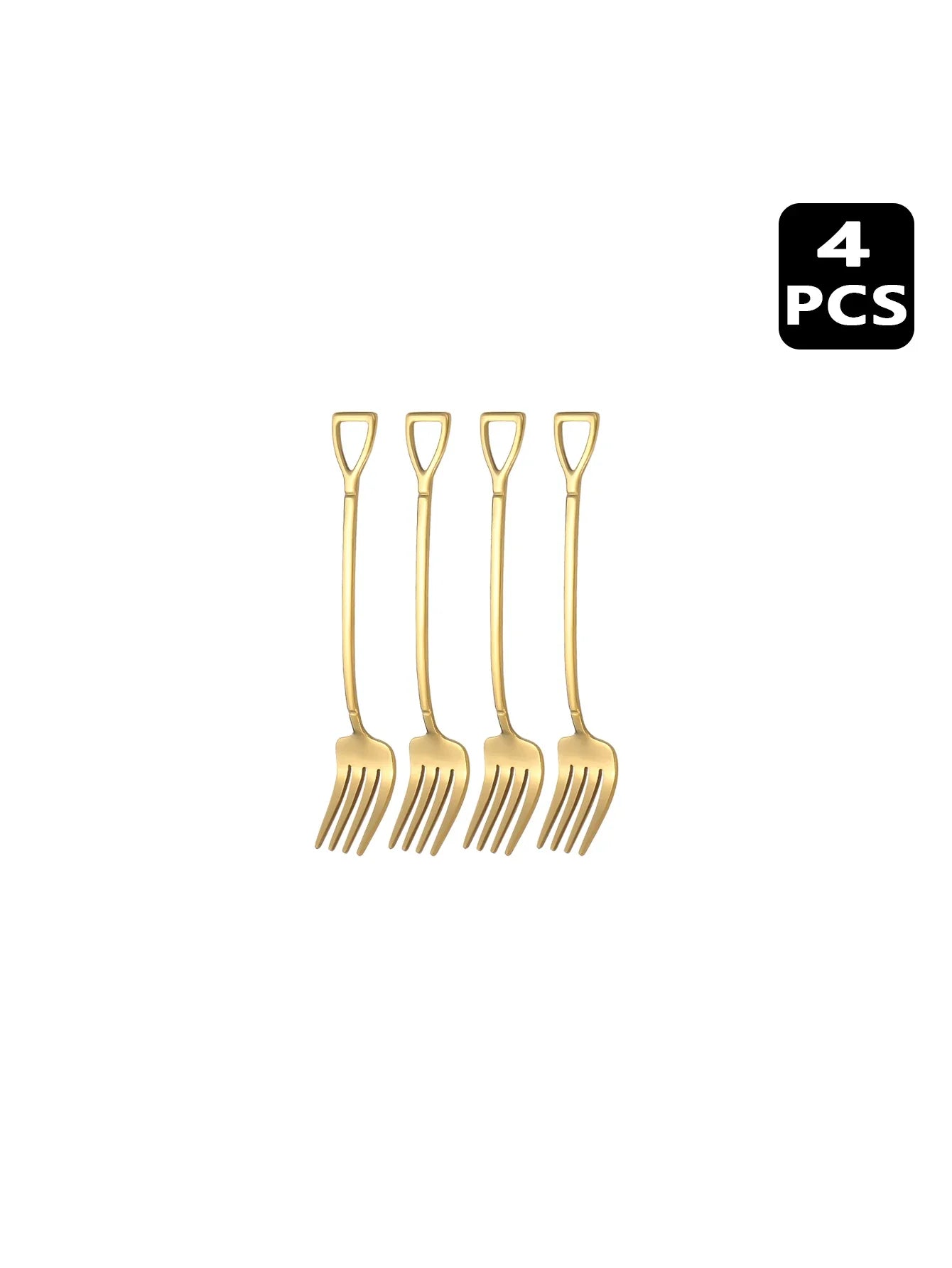 4 8 12 Piece Stainless Steel Dessert Fork Set | Shovel Shaped Small Fruit Fork for Parties