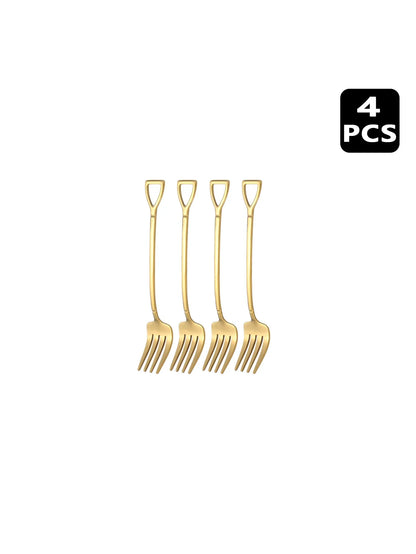 4 8 12 Piece Stainless Steel Dessert Fork Set | Shovel Shaped Small Fruit Fork for Parties