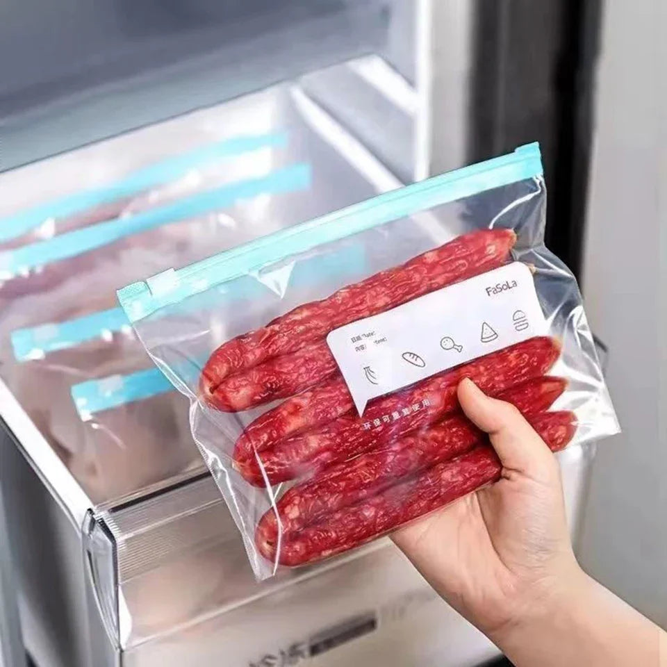 10/20pcs Thickened Sliding Lock Bags for Refrigerator Storage | Food Grade Freezer Bags