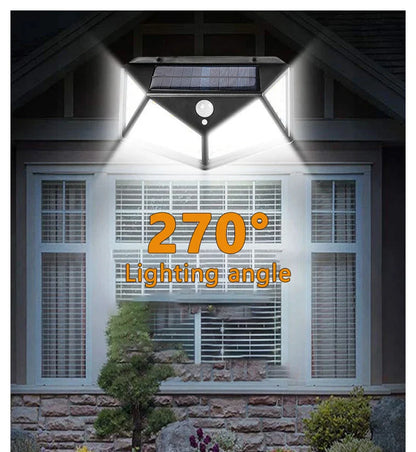 100 LED Solar Motion Sensor Light | Waterproof Outdoor Wall Lamp for Yard Security