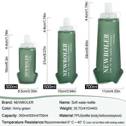 Collapsible Silicone Water Bottle | Bite Size Outdoor Hydration for Running and Hiking